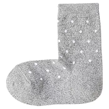 [MUJI無印良品]兒童棉混水玉直角短襪15~17cm銀灰紋樣