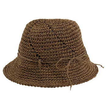 [MUJI無印良品]兒童紙纖可摺疊手工編織帽棕色棕色