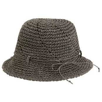 [MUJI無印良品]兒童紙纖可摺疊手工編織帽灰白灰白