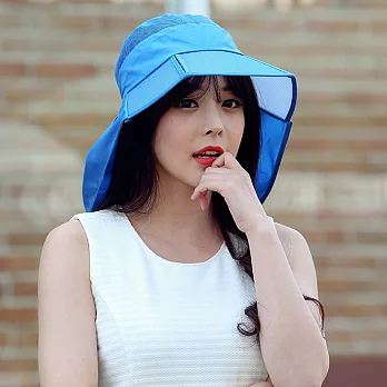 Seoul Show 可摺疊防水輕巧防曬遮陽帽 藍色