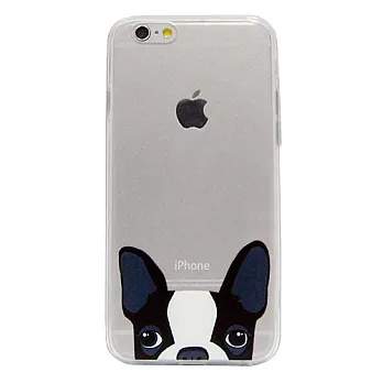 MK馬克 APPLE iPhone 6 6Plus 6S Plus 4.7吋 5.5吋 寵物系列 手機殼 透明 軟殼 半臉 黑法鬥款4.7吋