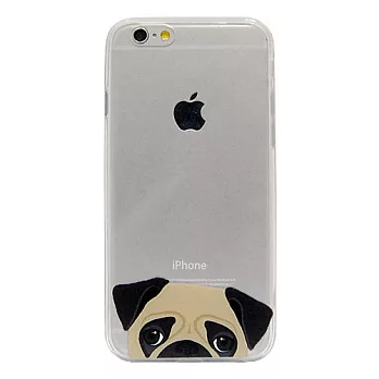 MK馬克 APPLE iPhone 6 6Plus 6S Plus 4.7吋 5.5吋 寵物系列 手機殼 透明 軟殼 半臉 Q版巴哥款4.7吋