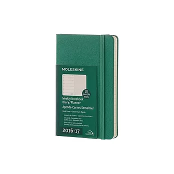 MOLESKINE 日程系列/2016-17年18M週記本/9*14/口袋型POCKET/綠