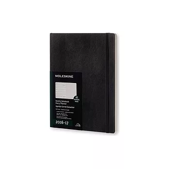 MOLESKINE 日程系列/2016-17年18M週記本/軟殼19*25/特大型XL/黑