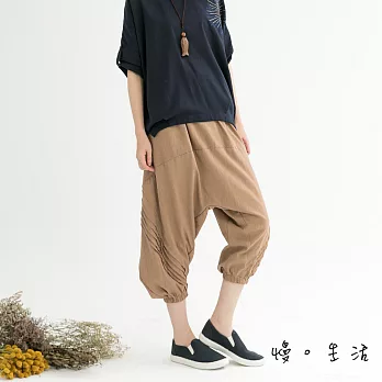 【慢。生活】設計款棉麻飛鼠褲(2色)-F　FREE卡