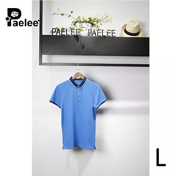 【Paelee 帕里】點點領POLO衫L水藍色