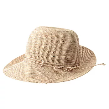 [MUJI無印良品]椰纖編織可摺疊寬簷帽原色