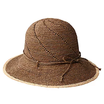 [MUJI無印良品]椰纖紋樣編織可摺疊寬簷帽棕色