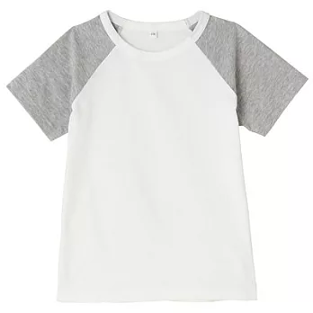 [MUJI無印良品]兒童有機棉每日兒童服配色短袖T恤110柔白