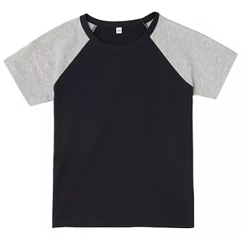 [MUJI無印良品]兒童有機棉每日兒童服配色短袖T恤110深藍