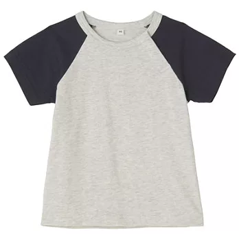 [MUJI無印良品]幼兒有機棉每日兒童服配色短袖T恤80淺灰