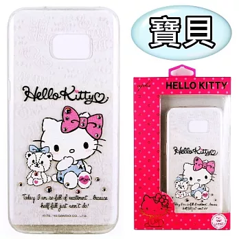 【Hello Kitty】Samsung Galaxy S7 edge 彩鑽透明保護軟套寶貝