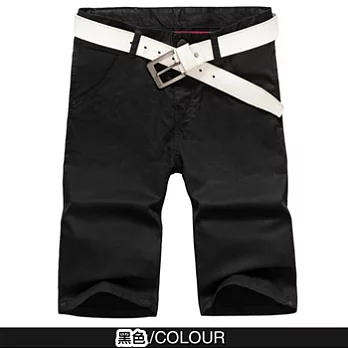 韓版夏季薄款修身直筒五分褲 -28黑色