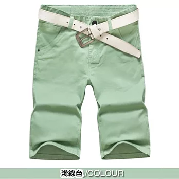 韓版夏季薄款修身直筒五分褲 -31淺綠色