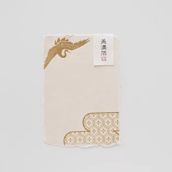 【Wa-Life】美濃箔書法紙明信片-鶴
