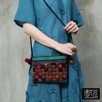 【潘克拉】泰國立體皺花隨身包-F　彩色