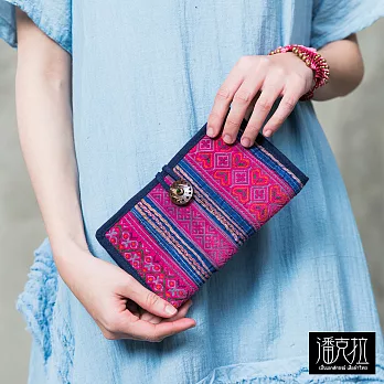 【潘克拉】泰國老布繡皮夾-F　彩色