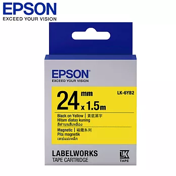 EPSON 愛普生 LK-6YB2 C53S656411 磁鐵黃黑(24mm) 磁鐵黃黑