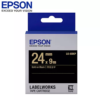EPSON 愛普生 LK-6BKP C53S656405標籤帶(粉彩24mm )黑金黑金