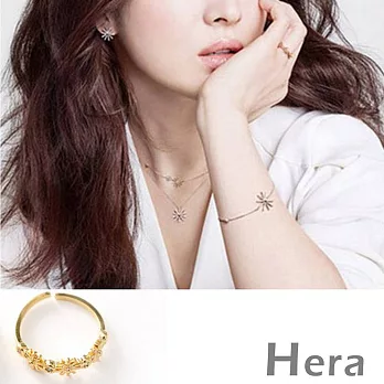 【Hera】赫拉 太陽的後裔宋慧喬同款水鑽太陽花開口戒指-3色(金色)