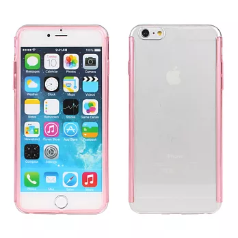 【BIEN】iPhone 6 Plus/6s Plus 彩邊全透雙件超薄硬質手機殼(粉紅)