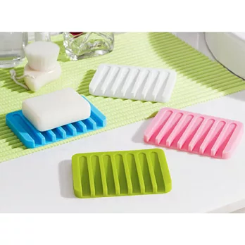 創意矽膠可瀝水肥皂架(2入組)綠色