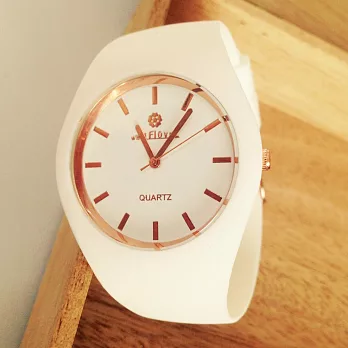 《GENEVA》超薄矽膠腕錶 爆款輕甜冰系列 比利時風格腕錶貴族白桔