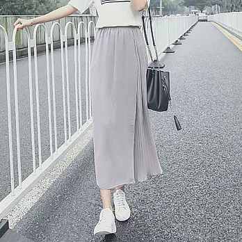 【模兒空間AMOR SPACE】韓系層次雪紡九分寬褲 607340003M灰