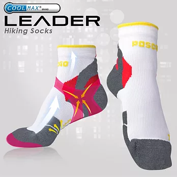 【LEADER】COOLMAX 透氣中筒.戶外健行.機能運動襪_女款 (灰色)