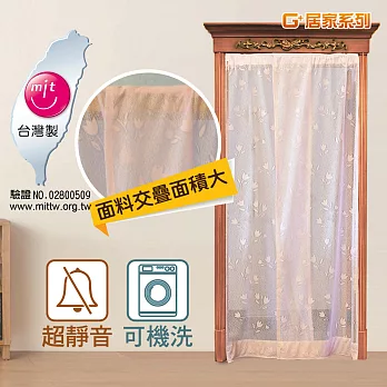 【Ｇ+居家】透氣紗防蚊門簾粉色小花