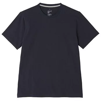 [MUJI無印良品]男有機棉圓領短袖T恤XS暗藍