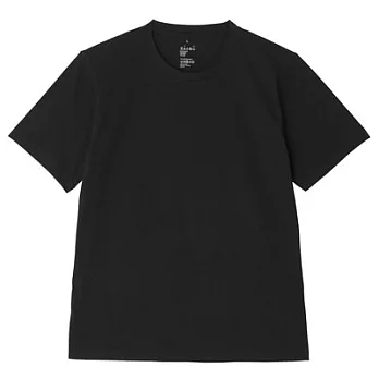 [MUJI無印良品]男有機棉圓領短袖T恤S黑色