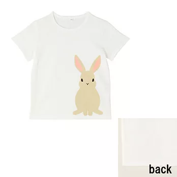 [MUJI無印良品]兒童有機棉印花T恤110兔子