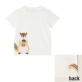 [MUJI無印良品]兒童有機棉印花T恤110松鼠