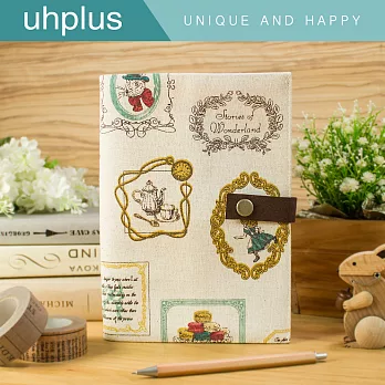uhplus Fabric Diary 布手帳-愛麗絲的瘋狂下午茶(米)