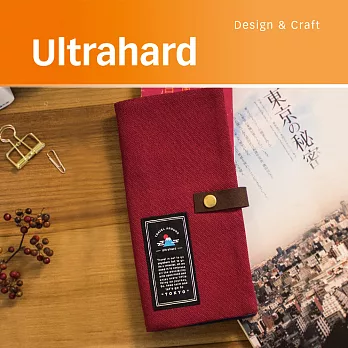 Ultrahard Travel Around系列 長版護照套-東京(酒紅)