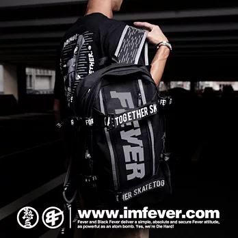 熱血FEVER SB 反光後背滑板包FREE黑色