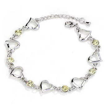 AmaZing 心扉-璀璨華麗奧地利水晶手鍊 (4色任選)淺黃