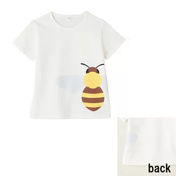 [MUJI無印良品]兒童有機棉印花T恤120蜜蜂