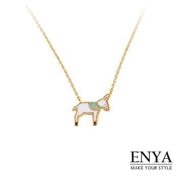 Enya★可愛小毛驢項鍊金色