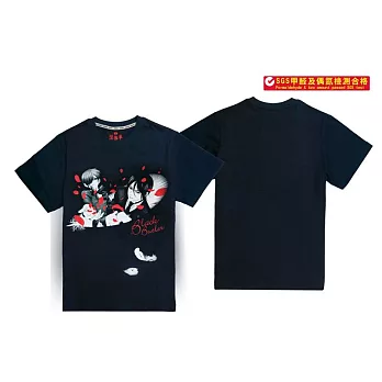黑執事Ⅲ-潮流T-shirt(羽毛)S深藍色