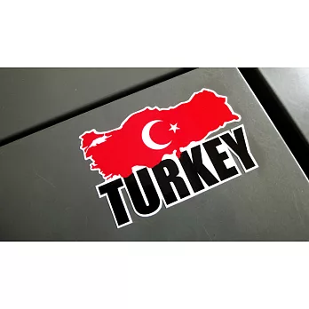 【國旗商品創意館】土耳其國旗地圖抗ＵＶ、防水貼紙／Turkey／世界多國款可選購