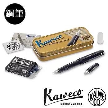 德國KAWECO Calligraphy系列藝術書法鋼筆 組/ 黑/ 迷你組