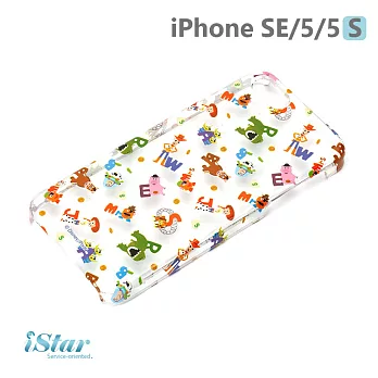 【日本 PGA-iJacket】正版 迪士尼 iPhone SE/5/5s PC透明塗押系列 硬殼 手機殼 - 滿版玩具總動員078滿版玩具總動員