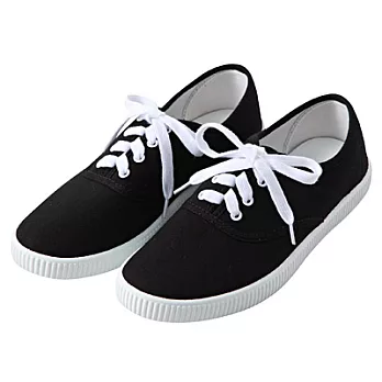 [MUJI 無印良品]有機棉休閒鞋黑色S22.5~23.0cm