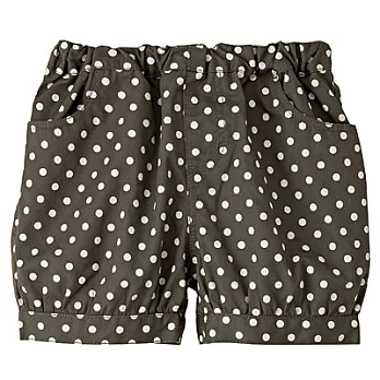 [MUJI無印良品]幼兒棉混高密織水玉短褲深綠紋樣80深綠紋樣