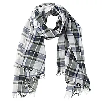 [MUJI無印良品]印度棉花紋大披肩煙燻綠70×1cm煙燻綠