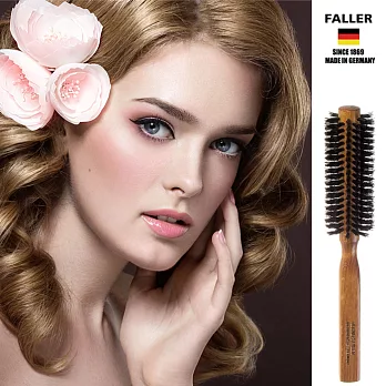 【德國FALLER芙樂梳具刷具】德國製FSC 櫸木黑豚鬃 35MM 熱塑梳 捲髮梳 防靜電 蓬厚捲度髮型必備