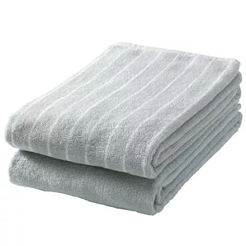 [MUJI無印良品]棉條紋面用巾2件組灰色
