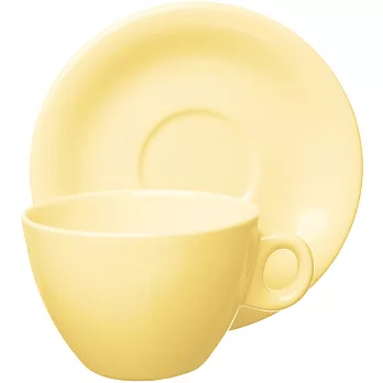 《EXCELSA》Trendy陶製咖啡杯碟組(奶油黃220ml)